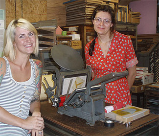 Lauren and Amanda visit the Excelsior
                        Press