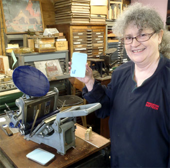 Deborah
                  Holcomb & her 5x8 Kelsey at The Excelsior Press