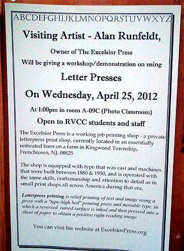 Poster at Raritan Valley Community
                College - RVCC