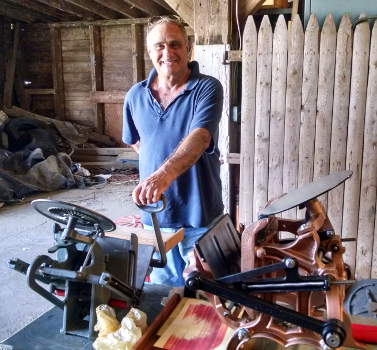 Louis with two presses ready to sell