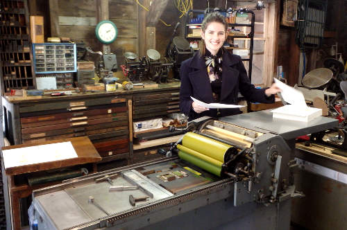 Olga at the Vandercook