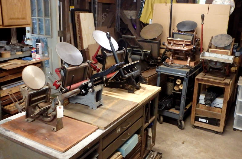 6 presses on
                    display in the print shop