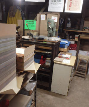 New Bindery Area -
                forms, drill & cutter