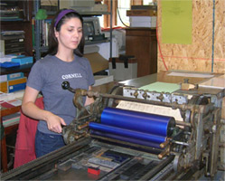 Rachael
                      Printing on the Vandercook