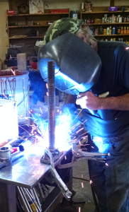 Marty - Welding the spindle
                        screw