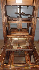 Wooden Common
                  Press - with Walnut satin on Douglas Fir