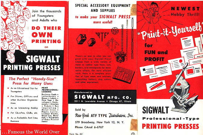 Sigwalt Brochure circa 1960